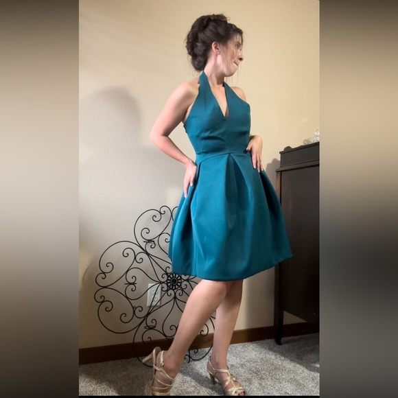 NWT Halston Heritage Teal Cocktail Dress - Picture 1 of 11